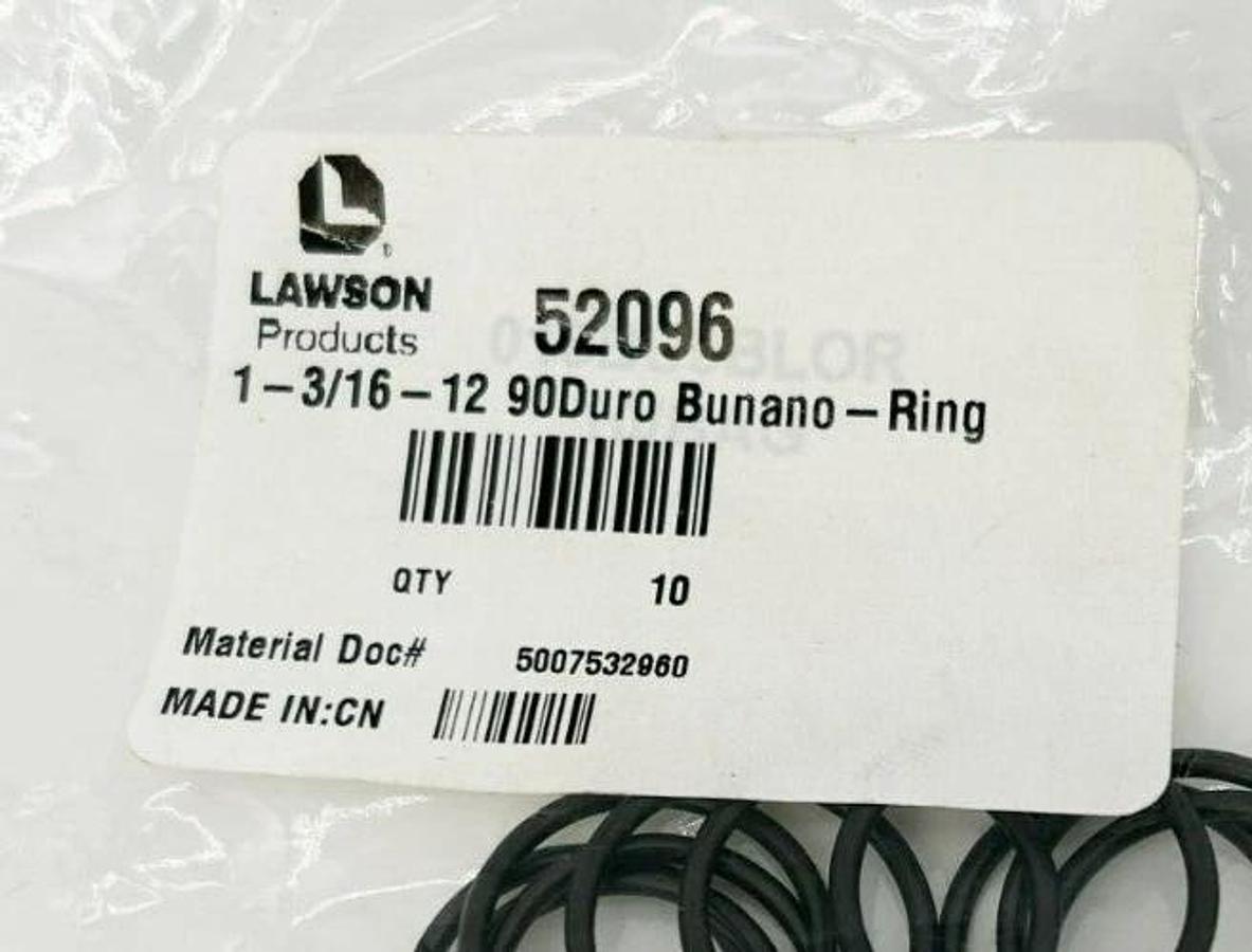 Lot of 30 Lawson 52096 Buna-N O-Rings, 0.739" ID x 0.07" Thick, 90 Durometer