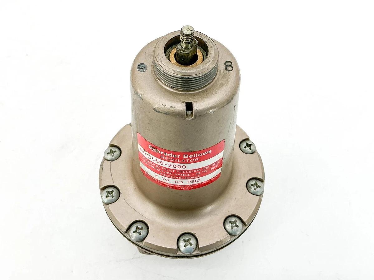 Used Schrader Bellows 3568-2000 Pressure Regulator 5-125PSIG - Missing Handle