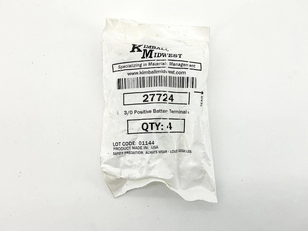 New Pack of 4 Kimball Midwest 27724 Positive Battery Terminal 3/0 Purple