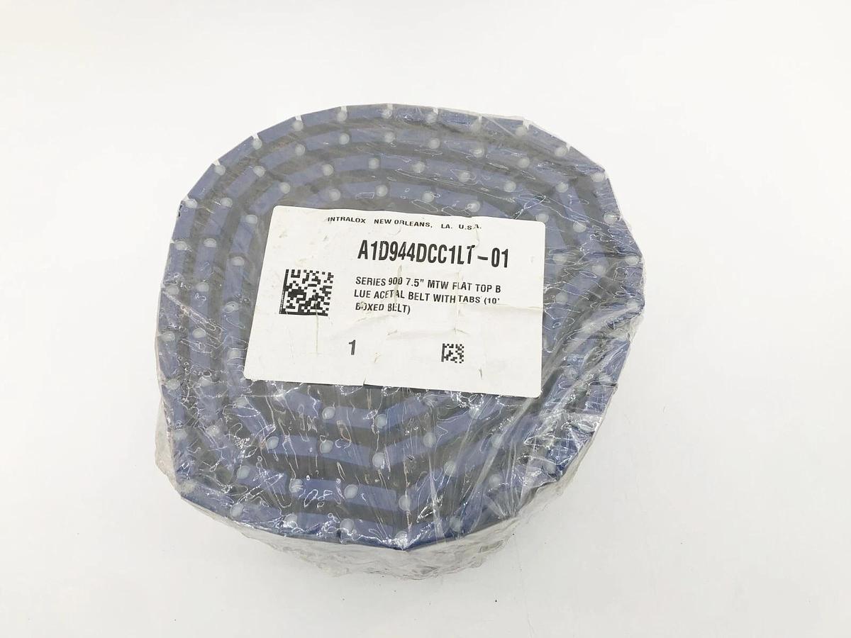 New Intralox A1D944DCC1LT-01 MTW Flat Top Blue Acetal 10ft 7.5" - No Box