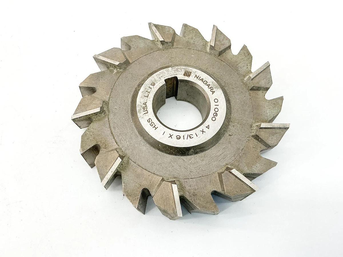 New Niagara Cutter LLC. S4131 HSS UNC Staggered Tooth Side Mill Cutter 4X13/16X1