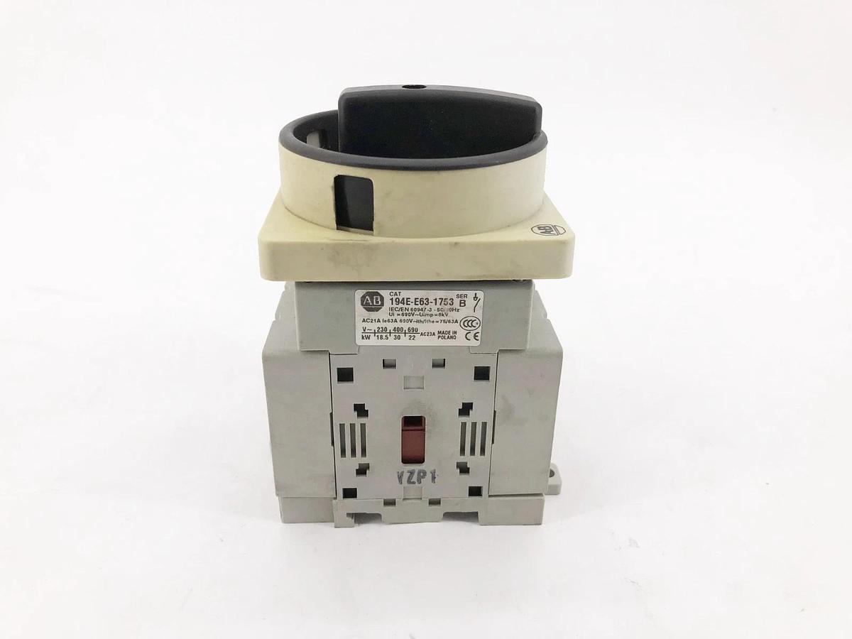 Used Allen Bradley 194E-E63-1753 Ser. B Load Switch 63A 600VAC