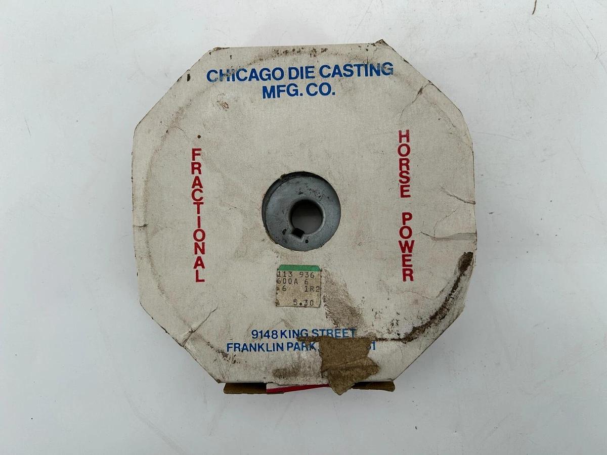 New Chicago Die Casting MFG 600-A 5/8" Bore Belt A 6"
