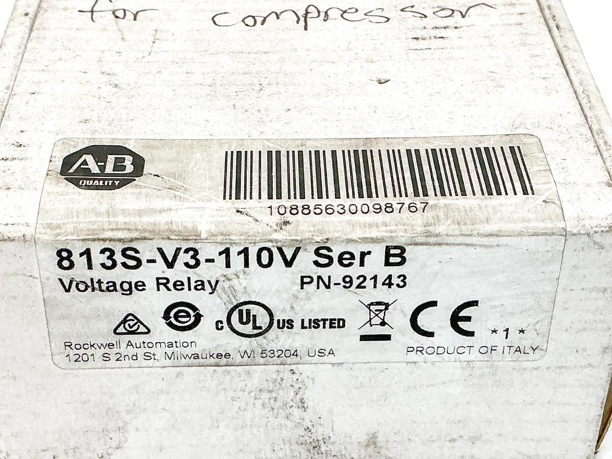New Allen Bradley 813S-V3-110V Voltage Relay 3PH 110-115V 8VA Ser.B