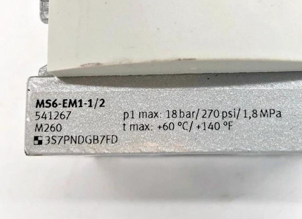 New Festo MS6-EM1-1/2 Manual On/Off Pneumatic Valve 541267 - No Box