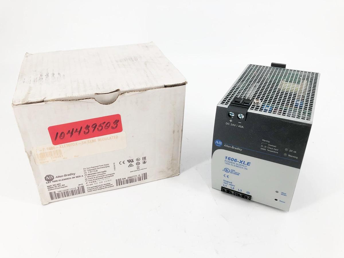 New Allen Bradley 1606-XLE960DX-3N Ser. A Power Supply 3PH 24V 40A 960W