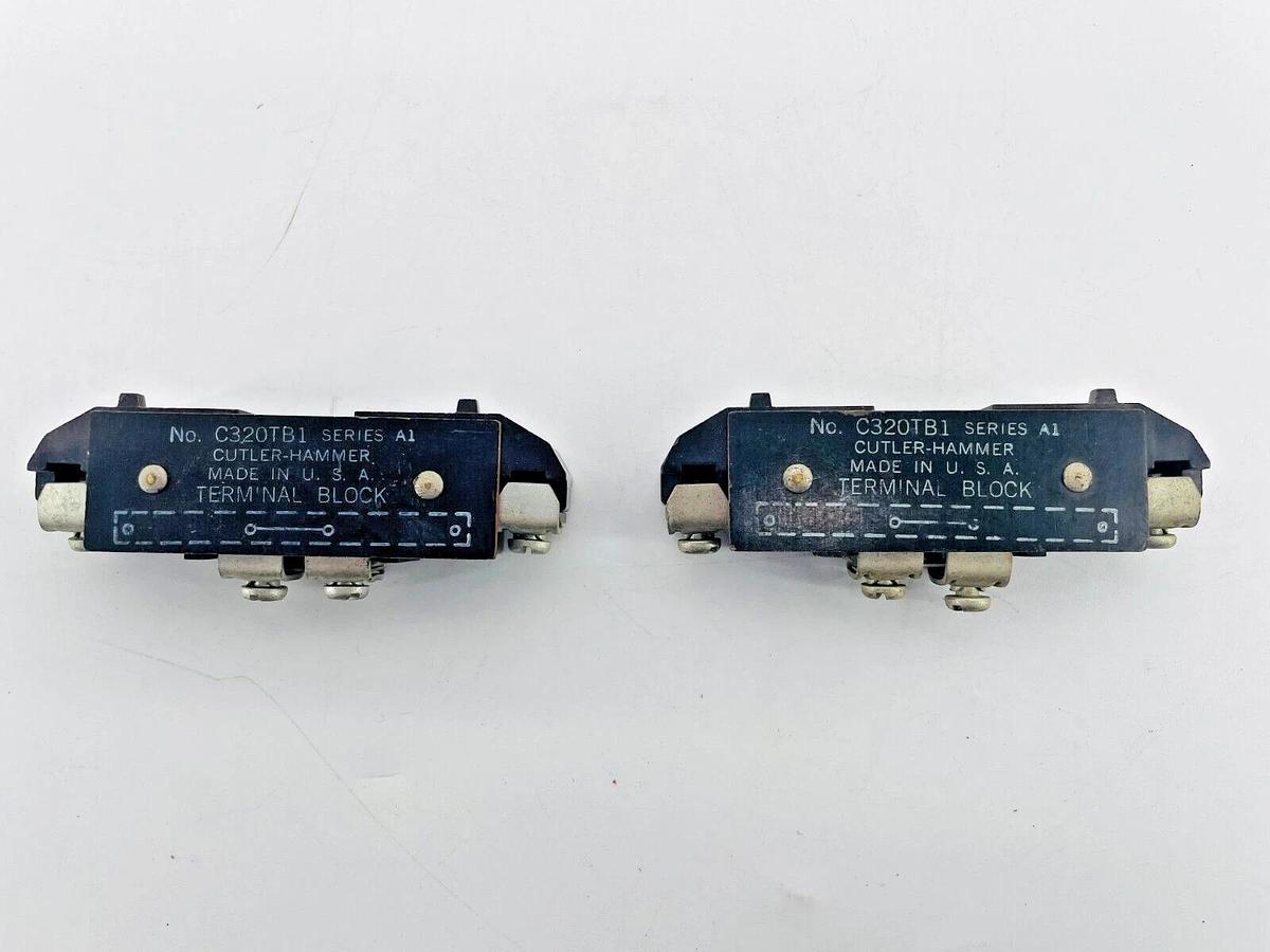 Used Lot of 2 Cutler Hammer C320TB1 Terminal Block 2 Circuit