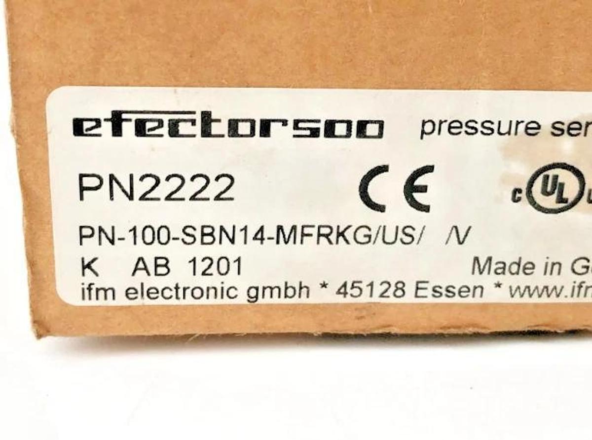 Used IFM Efector PN2222 Pressure Sensor PN-100-SBN14-MFRKG/US