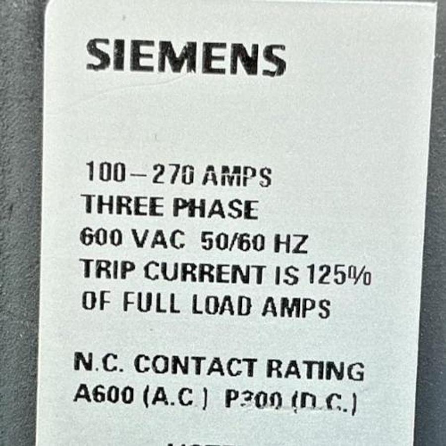 New Siemens 48ASU3M20 Ser C Overload Relay Solid State 3PH 100-270FLA - No Box