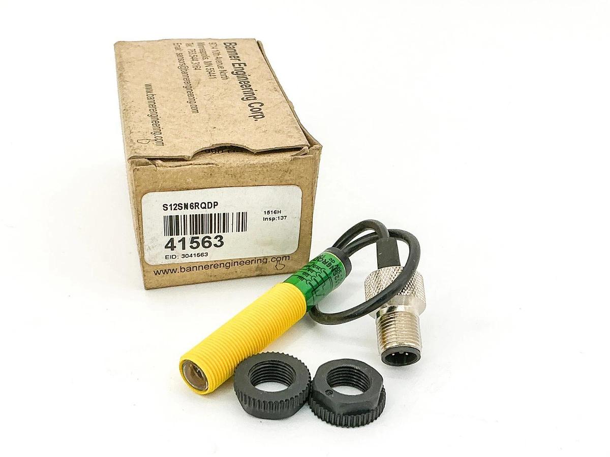 New Banner Engineering S12SN6RQDP Photoelectric Sensor 10-30VDC 100mA 41563