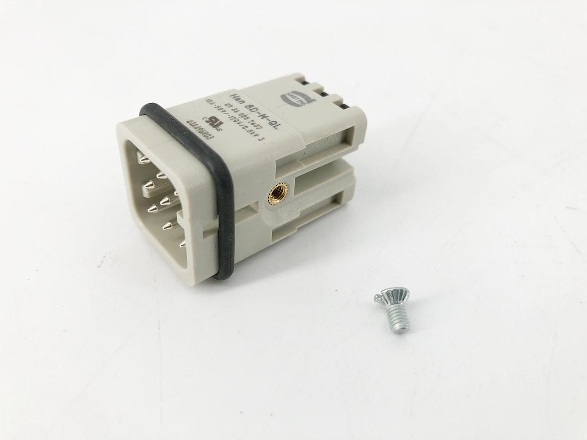 New Harting Han 8D-M-QL Connector Insert 10A 09360082632 - No Box