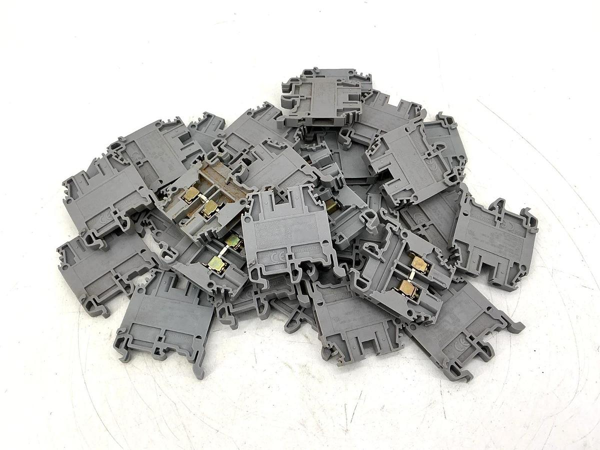 Used Lot of 30 ABB Entrelec M4/6-5116-GREY Terminal Block 10AWG 25A 600V M4/6-5116