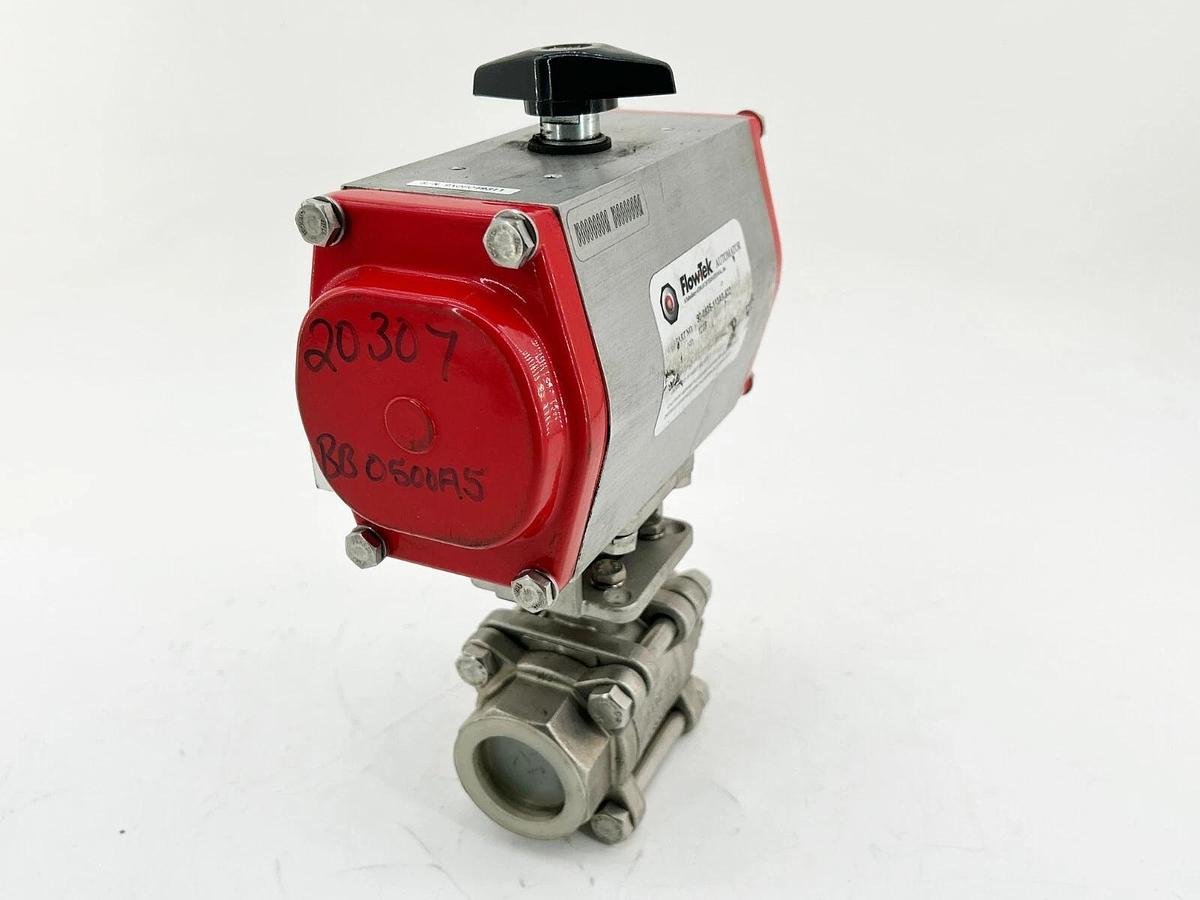 New Flowtek 93-0835-113A0-532 Pneumatic Actuator 140PSI W/ Ball Valve 1-1/4"