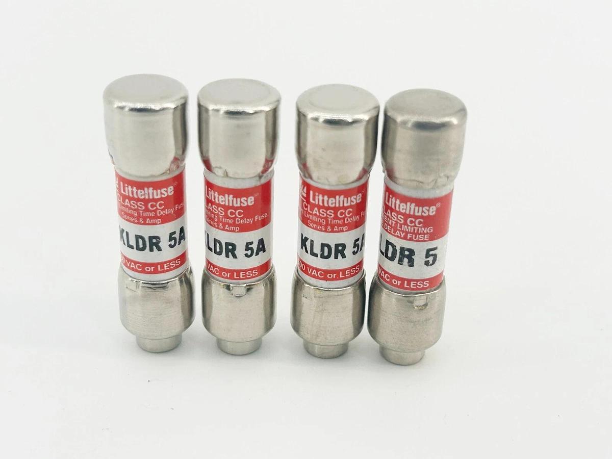 New Lot of 4 Littelfuse KLDR-5 Time Delay Fuse 5A 600V Class CC - No Box