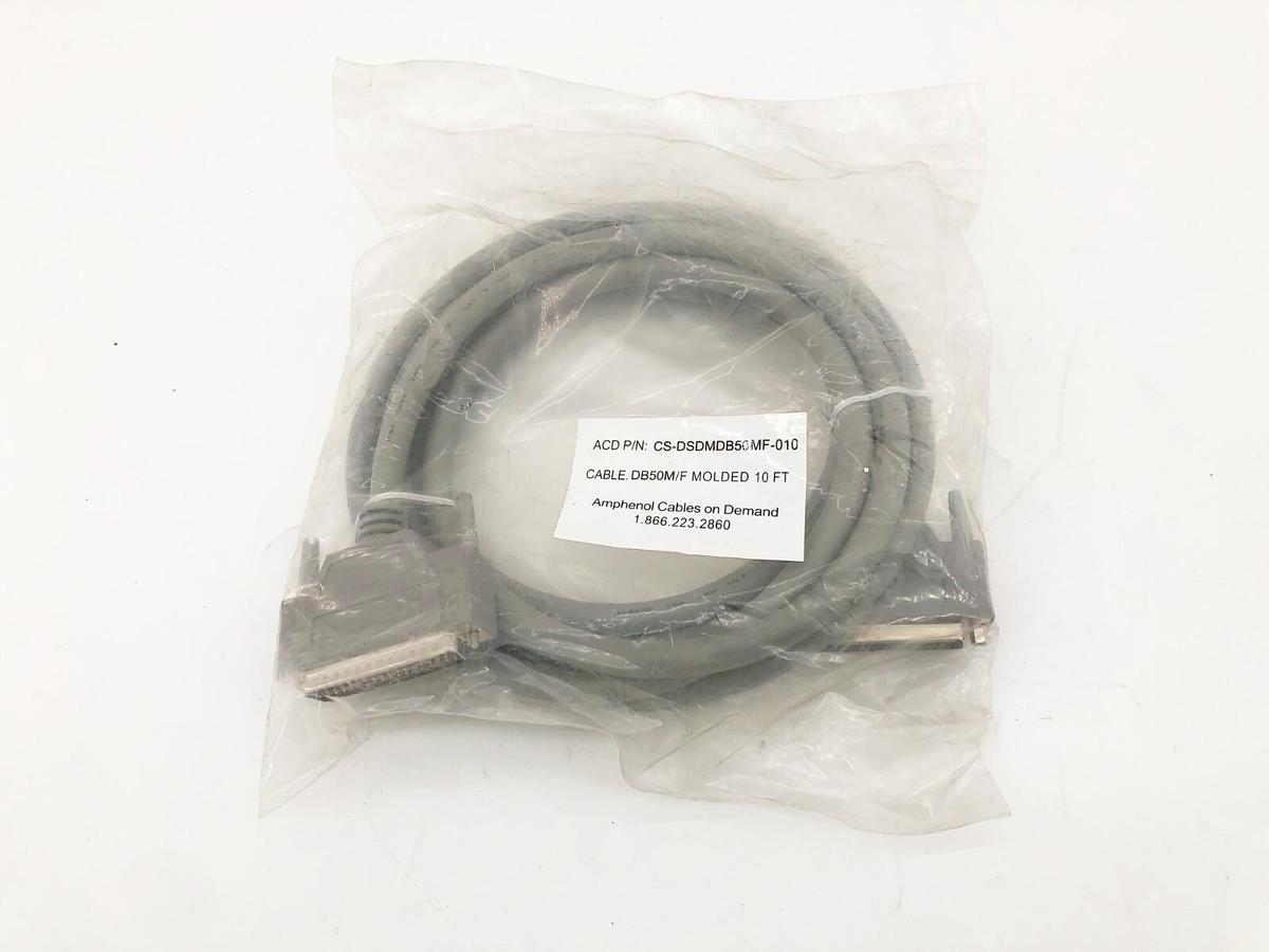 New Amphenol CS-DSDMDB50MF-010 D-Sub Cable Assembly DB50 Gray 10FT.