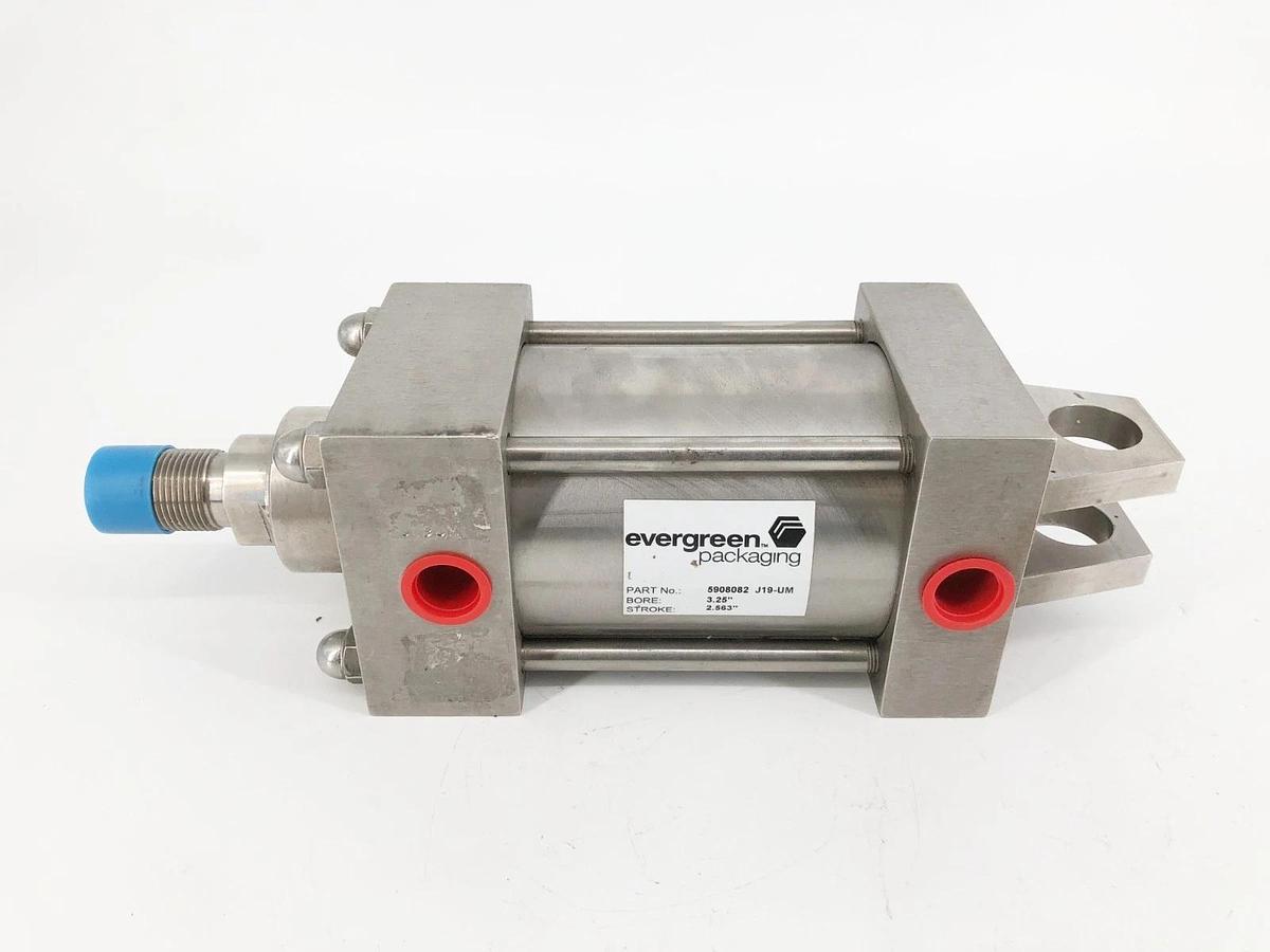 New Evergreen Packaging 5908082 J19-UM Cylinder 3.25" Bore 2.563" Stroke