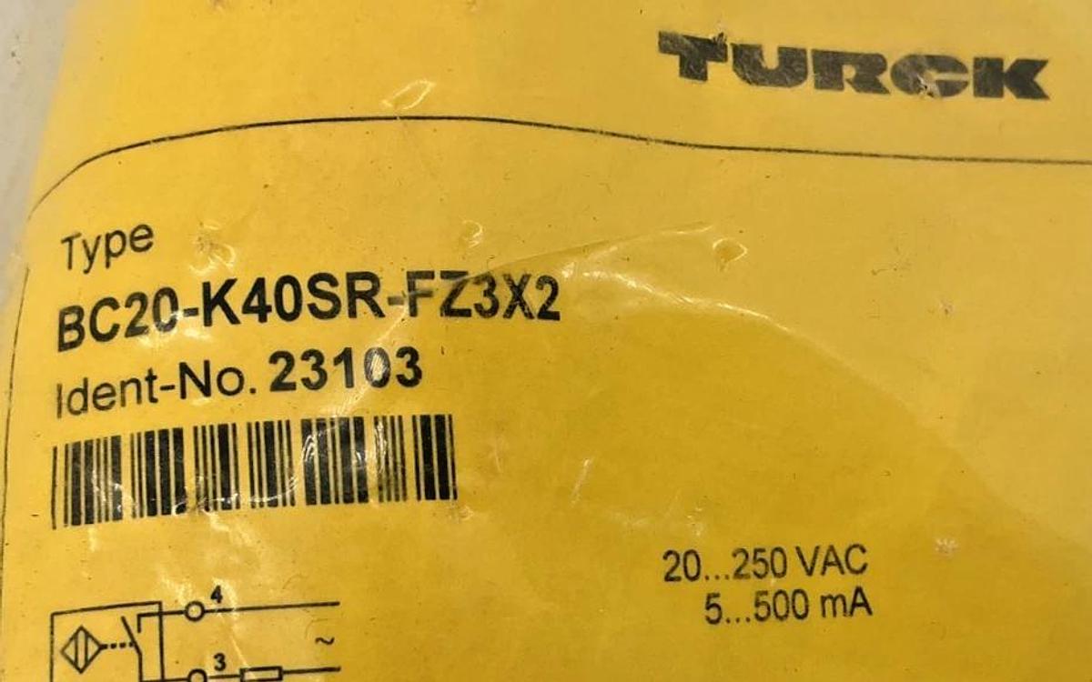 New Turck BC20-K40SR-FZ3X2 Capacitive Prox Sensor 20-250VAC 23103 MISSING PARTS