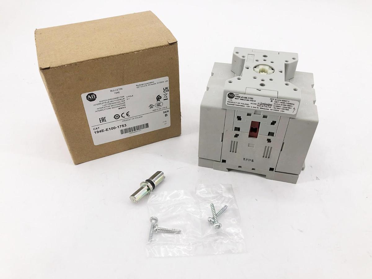 New Allen Bradley 194E-E100-1753 Ser. B Load Switch 3P 100A 600VAC