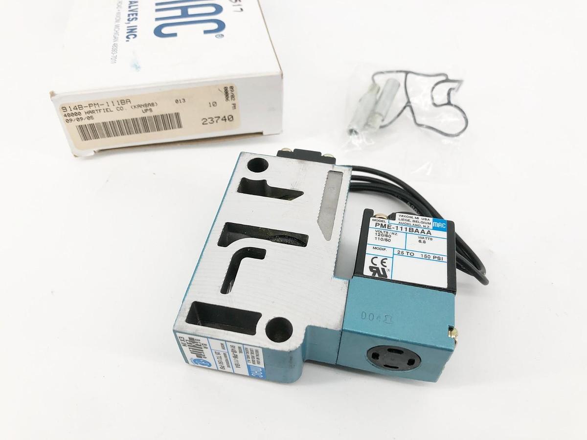 New MAC Valves 914B-PM-111BA Solenid Valve 110-120VAC 1/2" NPTF