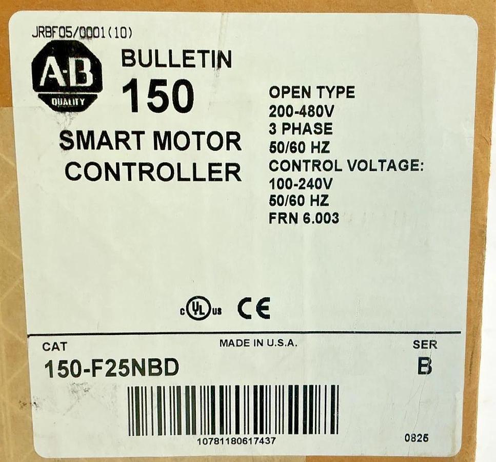 New Allen Bradley 150-F25NBD Ser B Smart Motor Controller 3-Phase 480V 50/60HZ