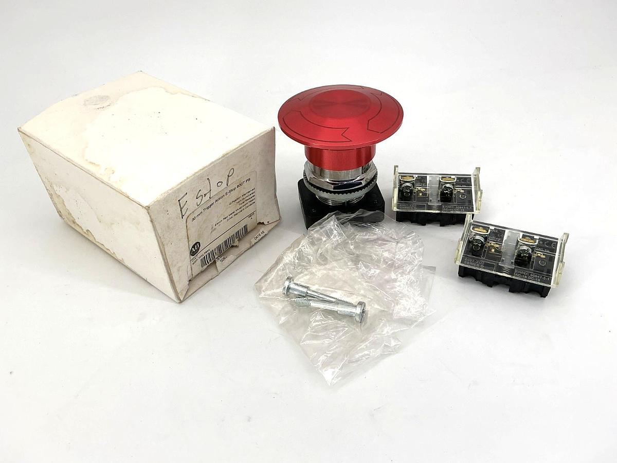 New Allen Bradley 800T-TFXLT6A4 Ser A Trigger Action E-Stop 2Pos Twist Release
