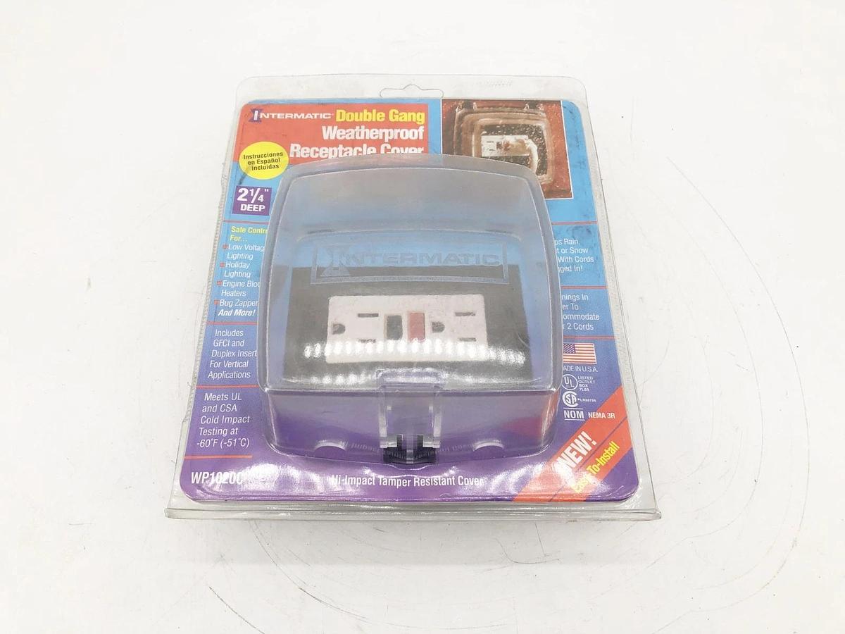 Lot of 2 New Intermatic WP1020C Double Gang Weather Proof Receptacle Covers