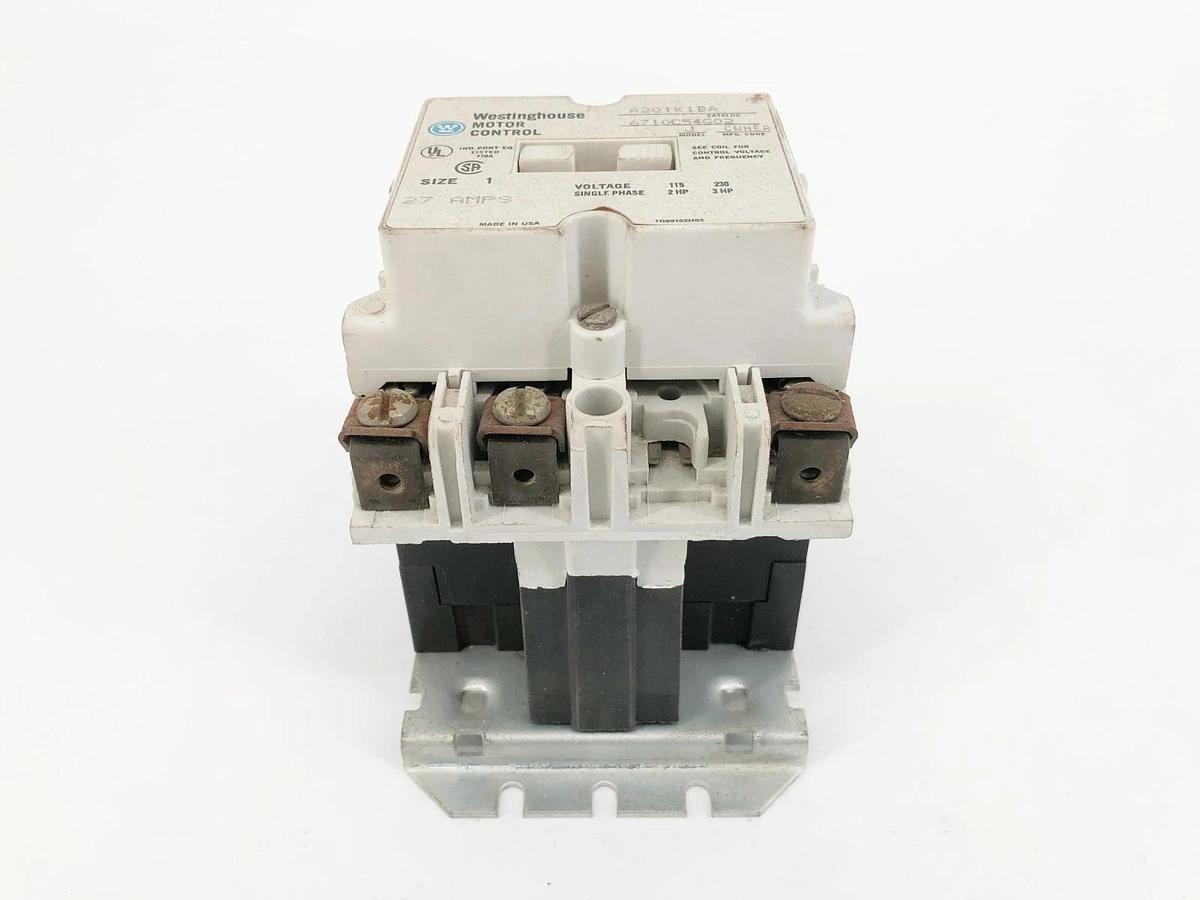 Used Westinghouse A201K1BA Non-Rev Contactor Model J 6710C54G02 120V 27A 230V 3HP