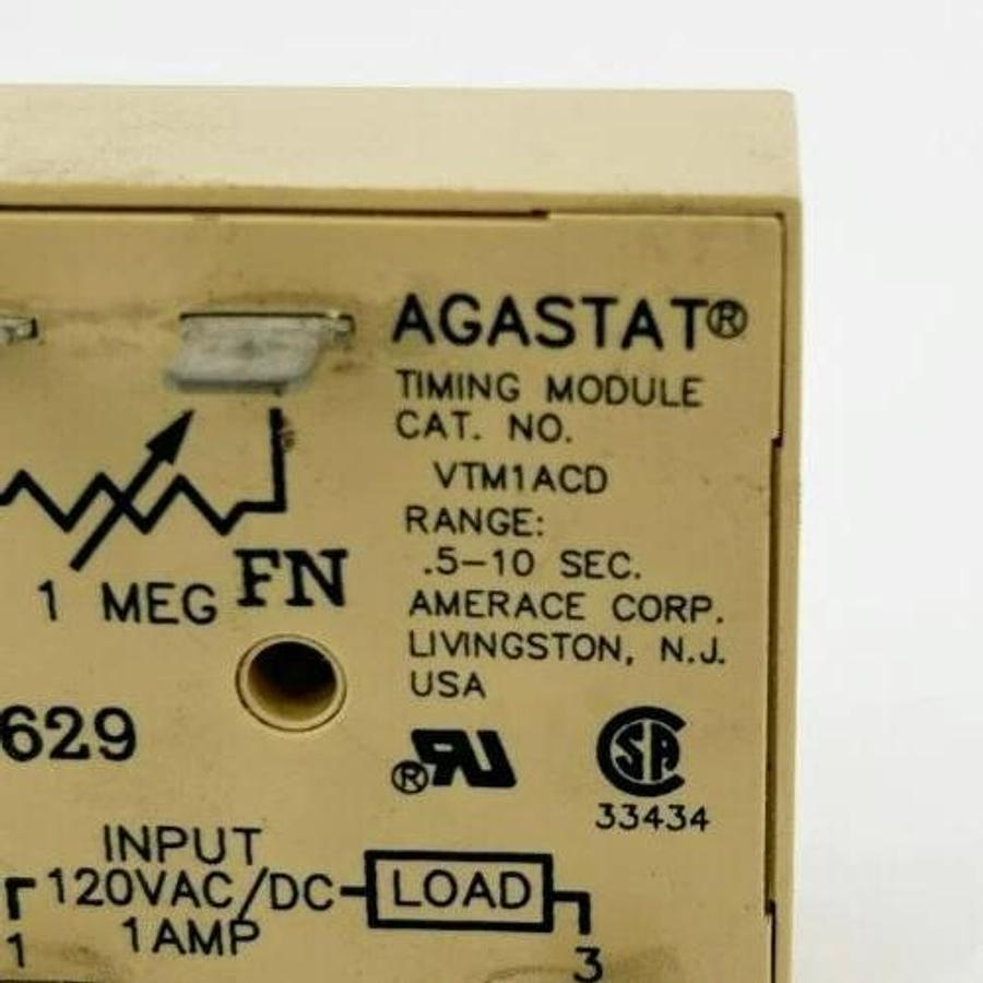 New Agastat VTM1ACD Solid State Timing Module, 1A 120V, 0.5-10s