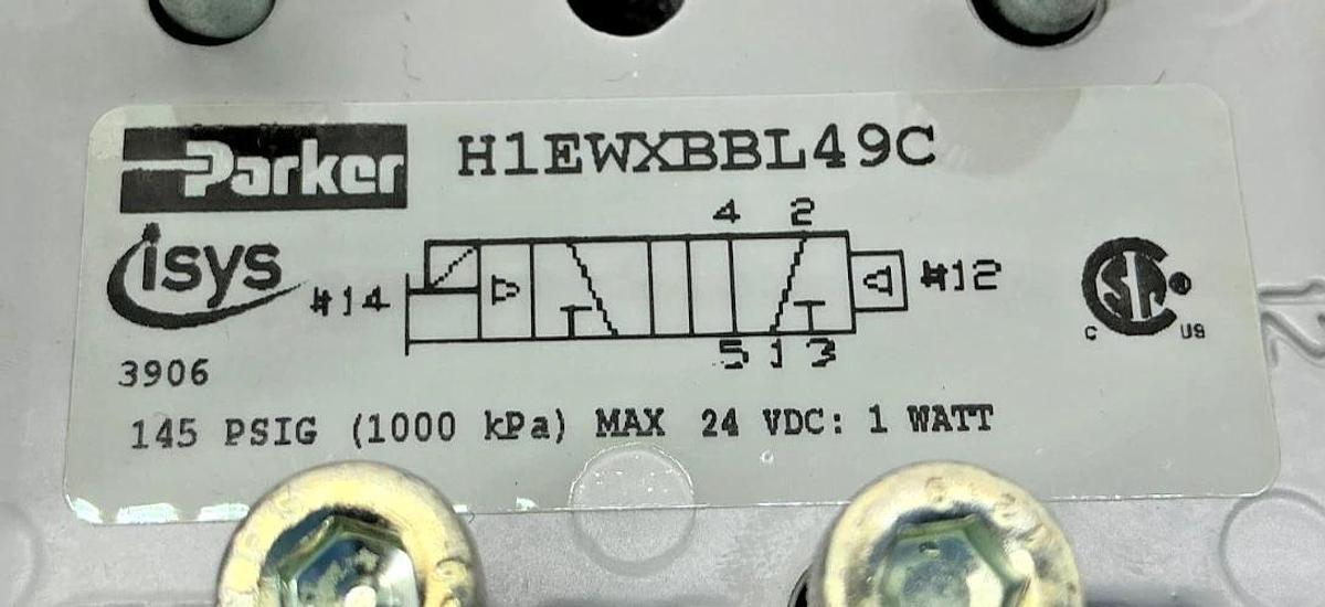 New Parker H1EWXBBL49C Solenoid Valve 145PSIG 24VDC 1W Coil 65V 50/60HZ