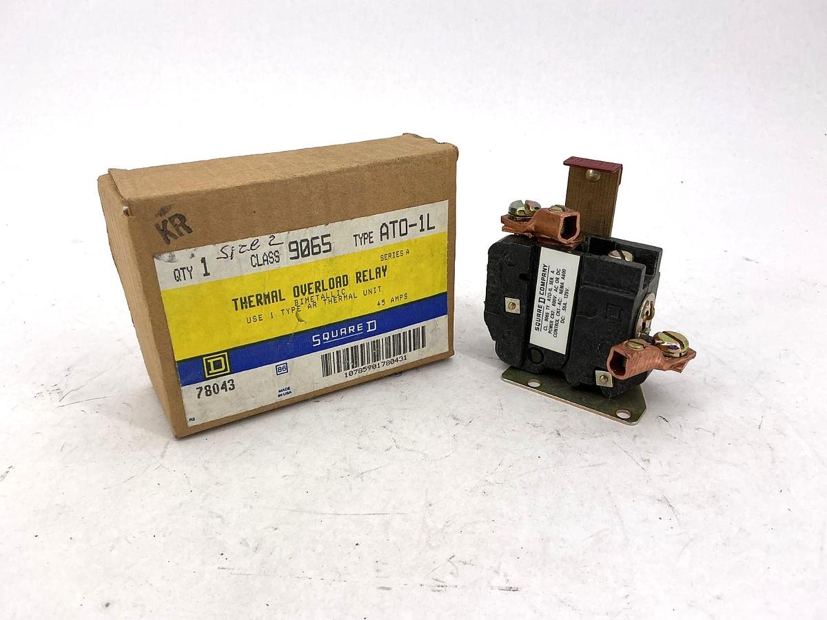 New Square D 9065ATO-1L Ser A Thermal Overload Relay Bimetallic 45A 600V 78043