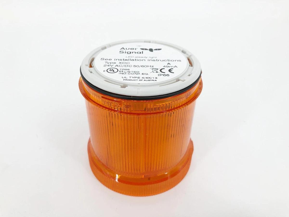 New Auer Signal Type XDC LED Steady Tower Light Orange/Amber 900011405 24VAC/DC