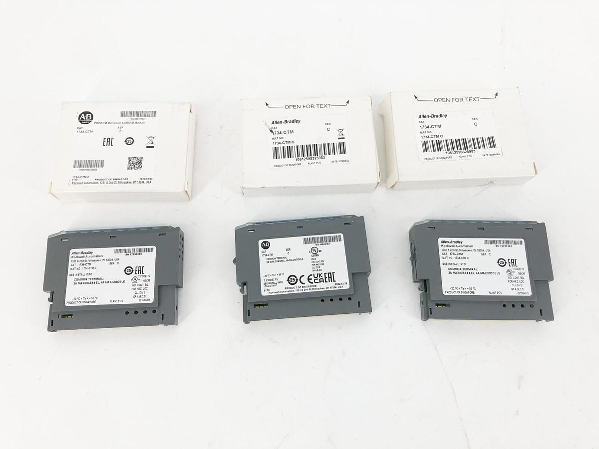 Lot of 3 New Allen Bradley 1734-CTM Ser. C Point I/O Common Terminal Module
