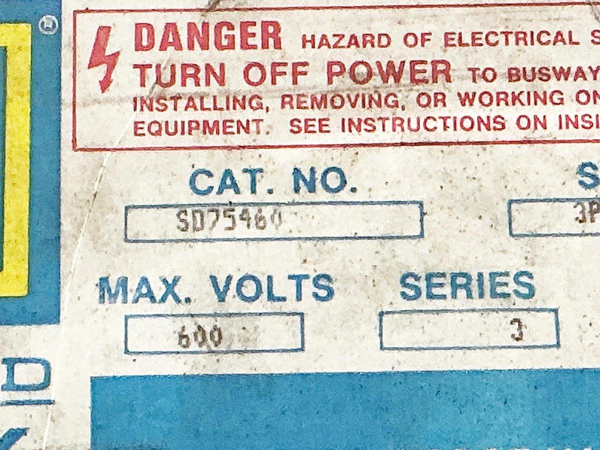 Used Square D SD75460 Circuit Breaker Plug In Unit 690V 60A series 3 3P4W