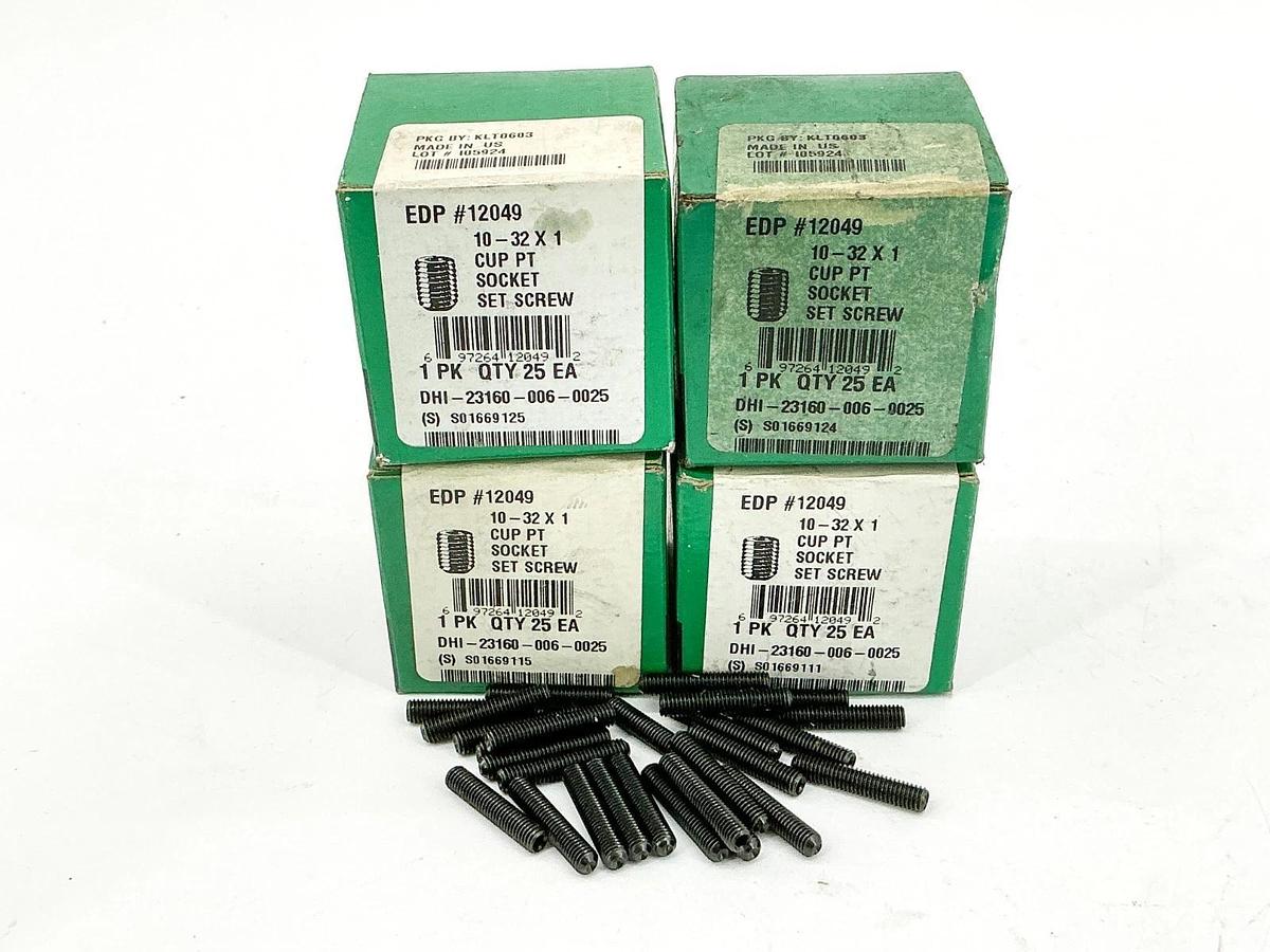 New Lot of 100 Decorah LLC DHI-23160-006-0025 Cup PT Socket Set Screw 10-32 X1