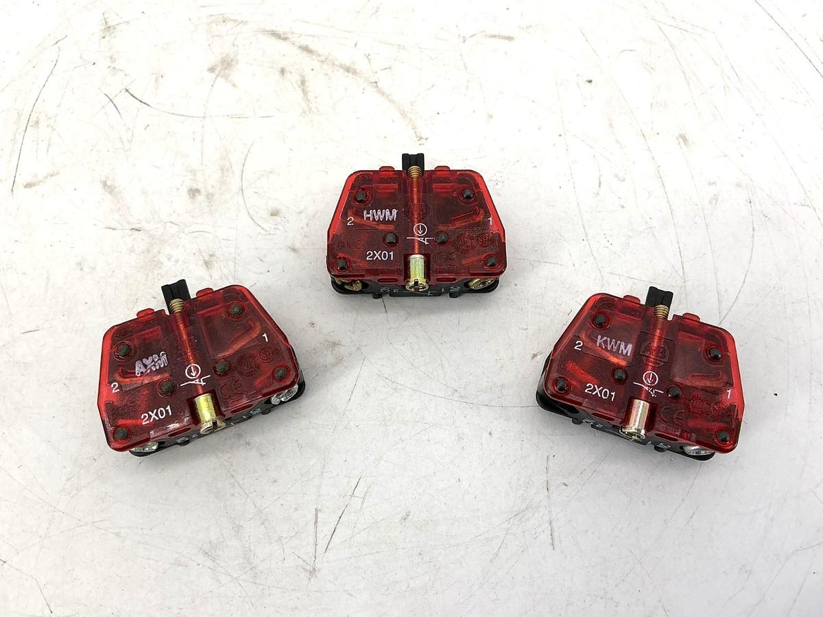 Lot of 3 New Allen Bradley 800E-2X01 Ser A Contact Cartridge Red 1NC 3A 600V