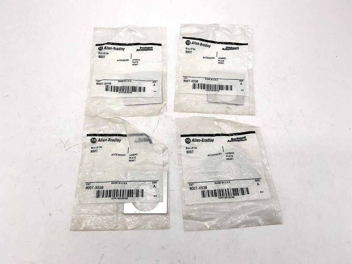 Lot of 4 New Allen Bradley 800T-X538 Ser A Legend Plate Reset Accessory