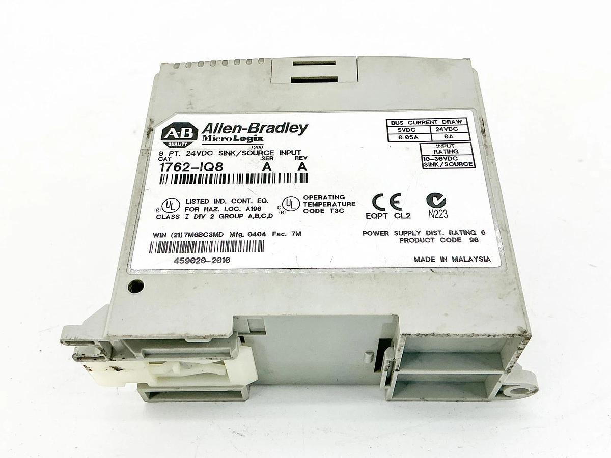 Used Allen Bradley 1762-IQ8 MicroLogix Input Module 8PT 24VDC Ser.A