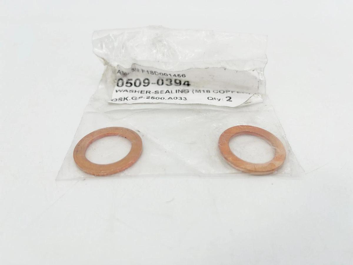 Lot of 2 New Onan 509-0394 Copper Sealing Washers M18 0509-0394