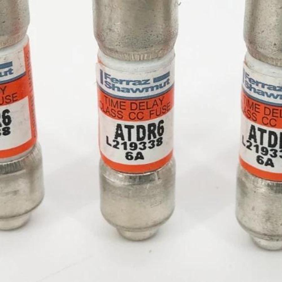 Lot of 6 New Ferraz Shawmut ATDR6 Time Delay Fuses 6A 600VAC Class CC - No Box