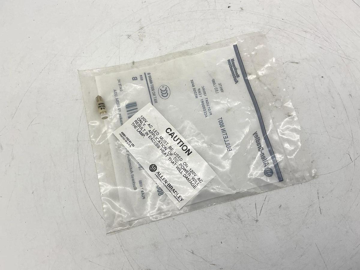 New Allen Bradley 800T-N64W Ser B Pilot Light LED Lamp White 120VAC