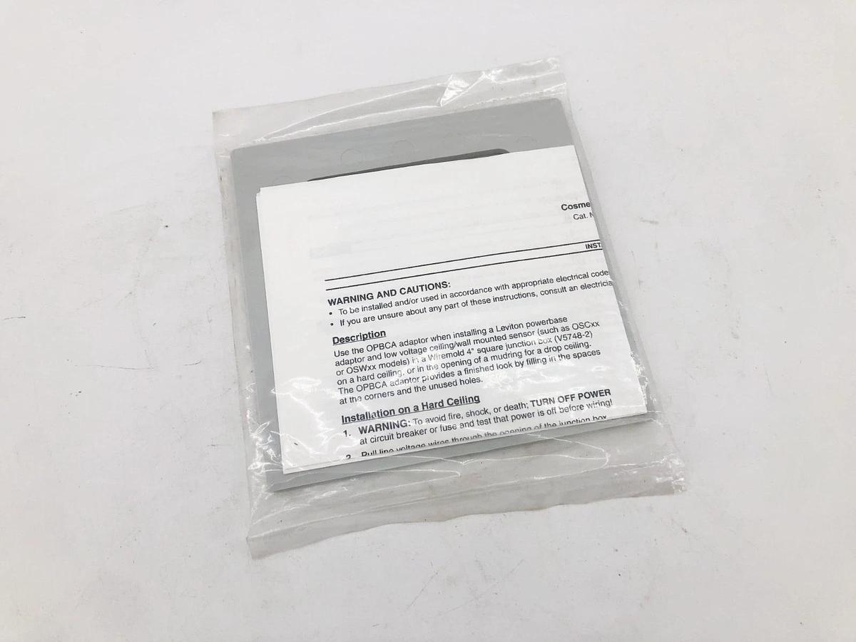 Lot of 4 New Leviton OPBCA-W White Cosmetic Adapter Plates For Use With OPB15