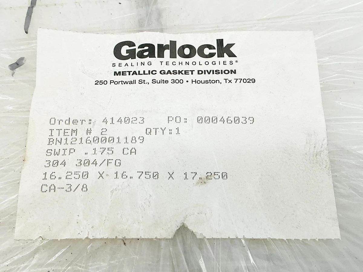 New Garlock BN12160001189 Metal Gasket 16.250 X 16.750 X 17.250 CA-3/8