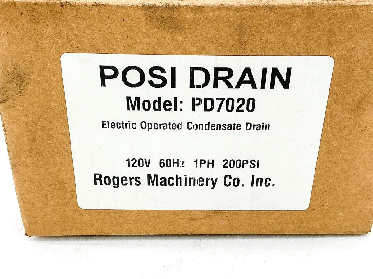 New Rogers PD7020 Electric Operated Condensate Drain Valve 120V 60Hz 1PH 200PSI