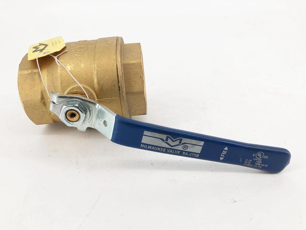 New Milwaukee Valve BA-475B Brass Ball Valve 2" 600WOG B16.44 - No Box