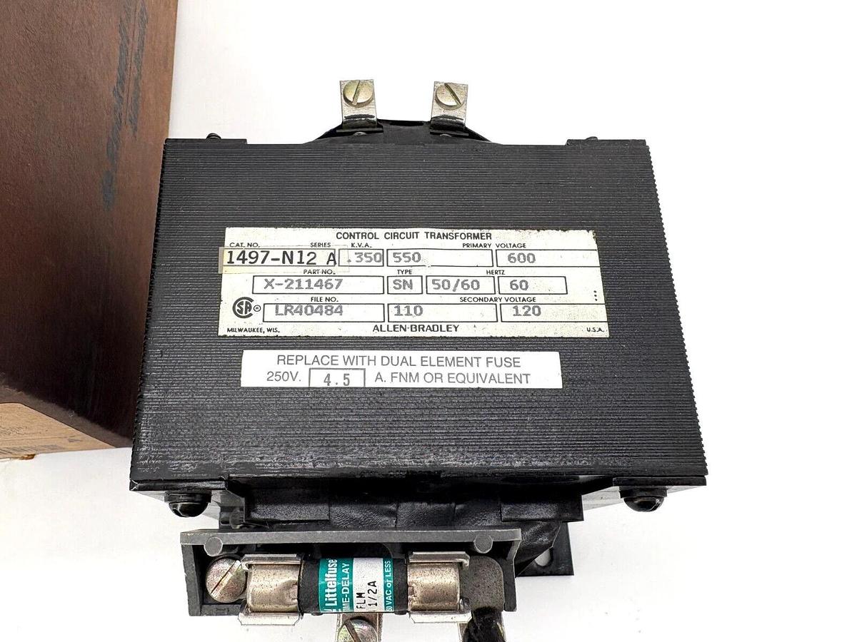 Allen Bradley 1497-N12 Ser. A Transformer 350VA Pri. 550/600 Sec. 110/120