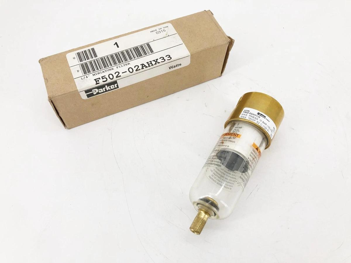 New Parker F502-02AHX33 Miniature Filter 1/4" 150psi