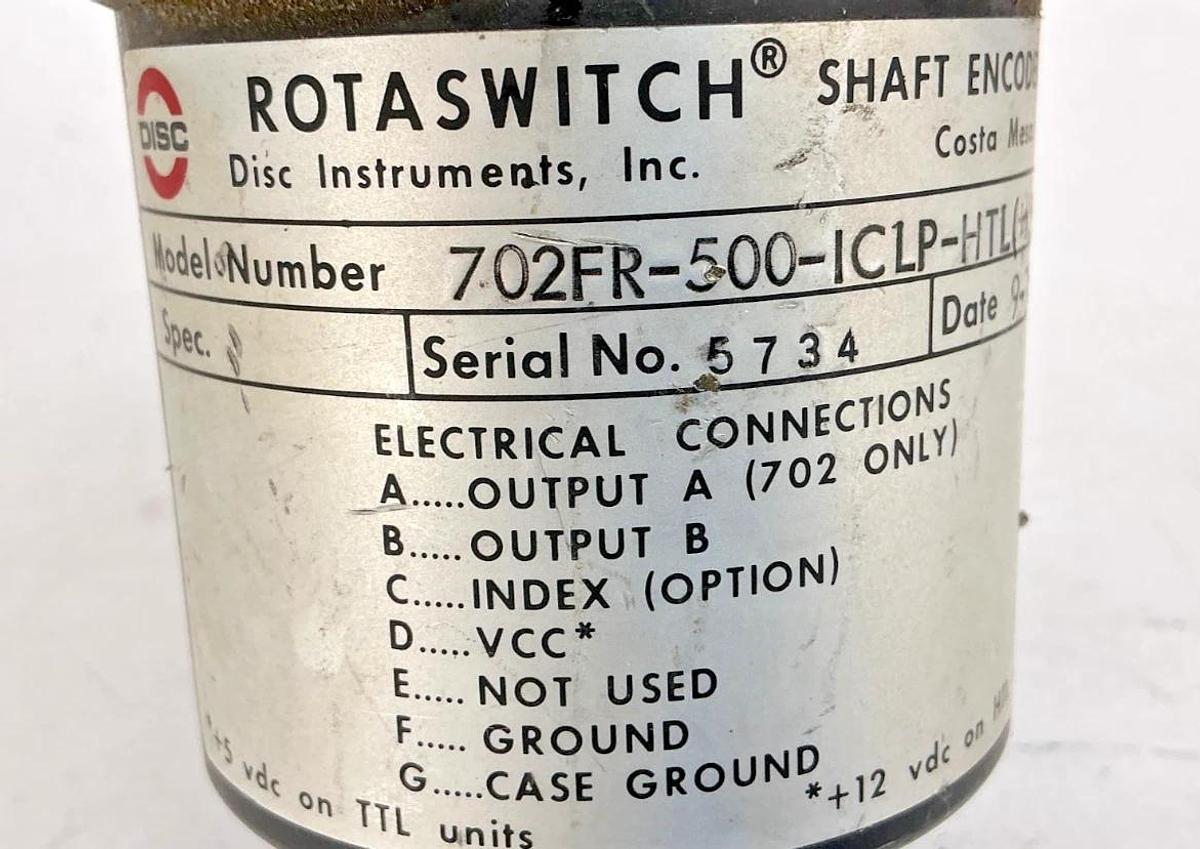 Used Disc 702FR-500-1CLP-HTL (+15V) Shaft Encoder 7-Pin