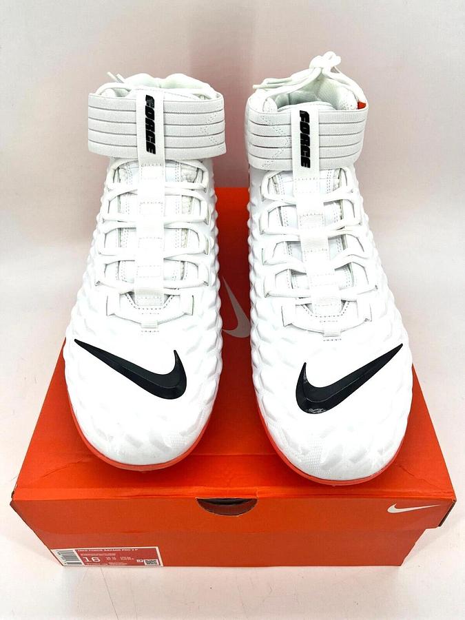 Nike Force Savage Pro 2 P White/Orange Size 16 OSU Beavers Football Cleats