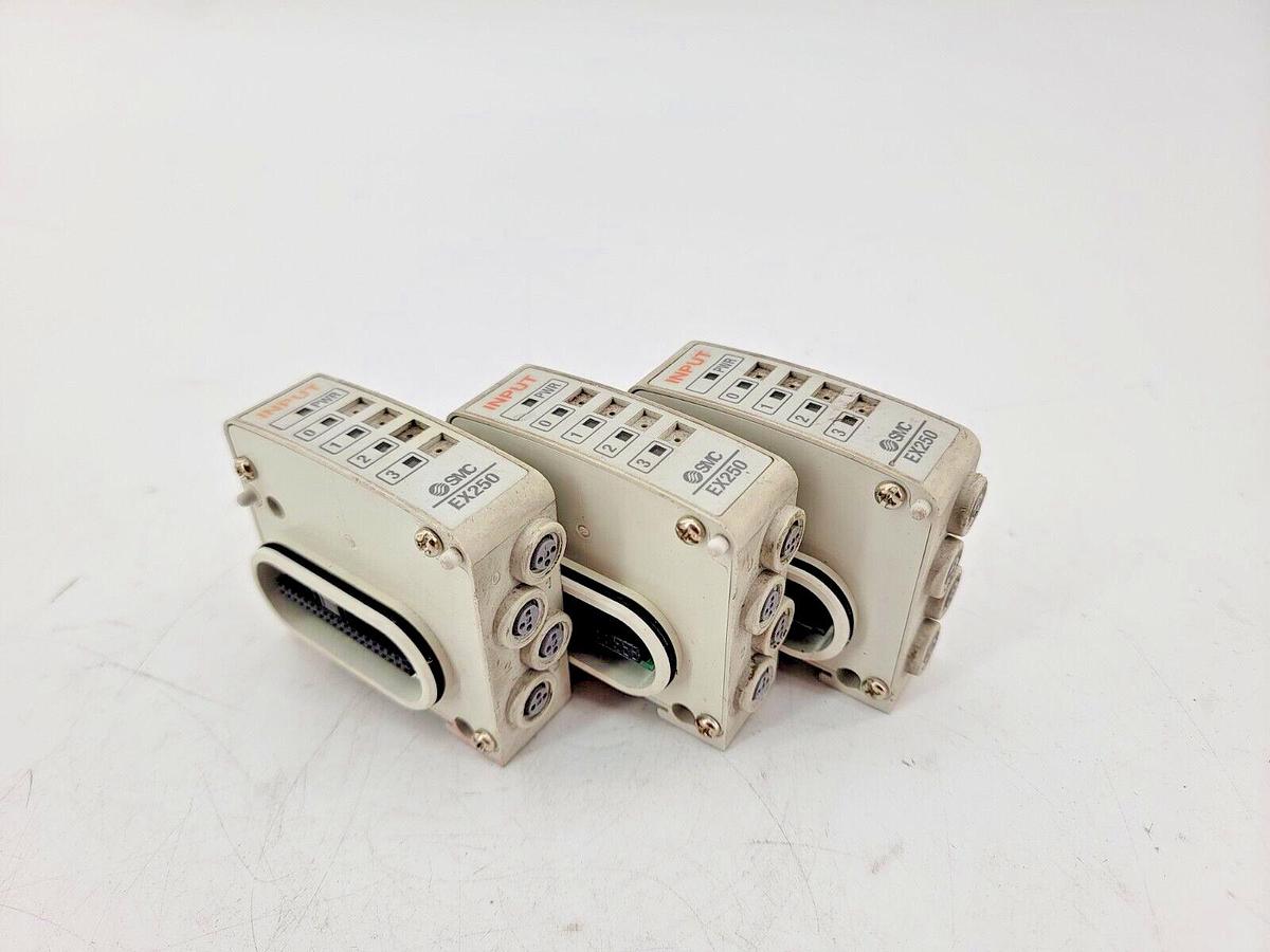Used Lot of 3 SMC EX250-IE3 Input Block 4 Input M8 24VDC