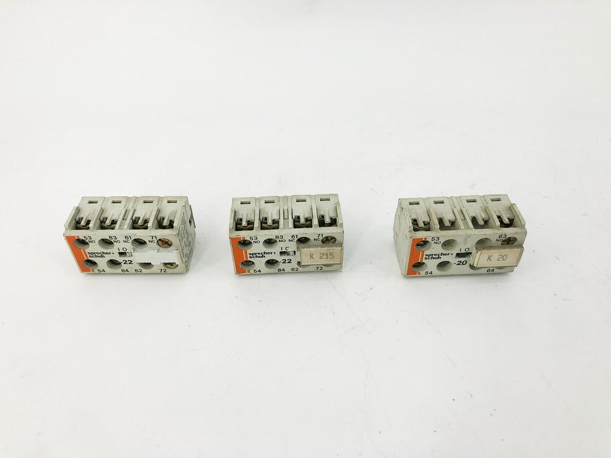 Used Lot of 3 Sprecher + Schuh CS4-P Auxiliary Contacts